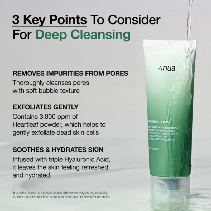 Anua Heartleaf Quercetinol Pore Deep Cleansing Foam 150ml - Image 7