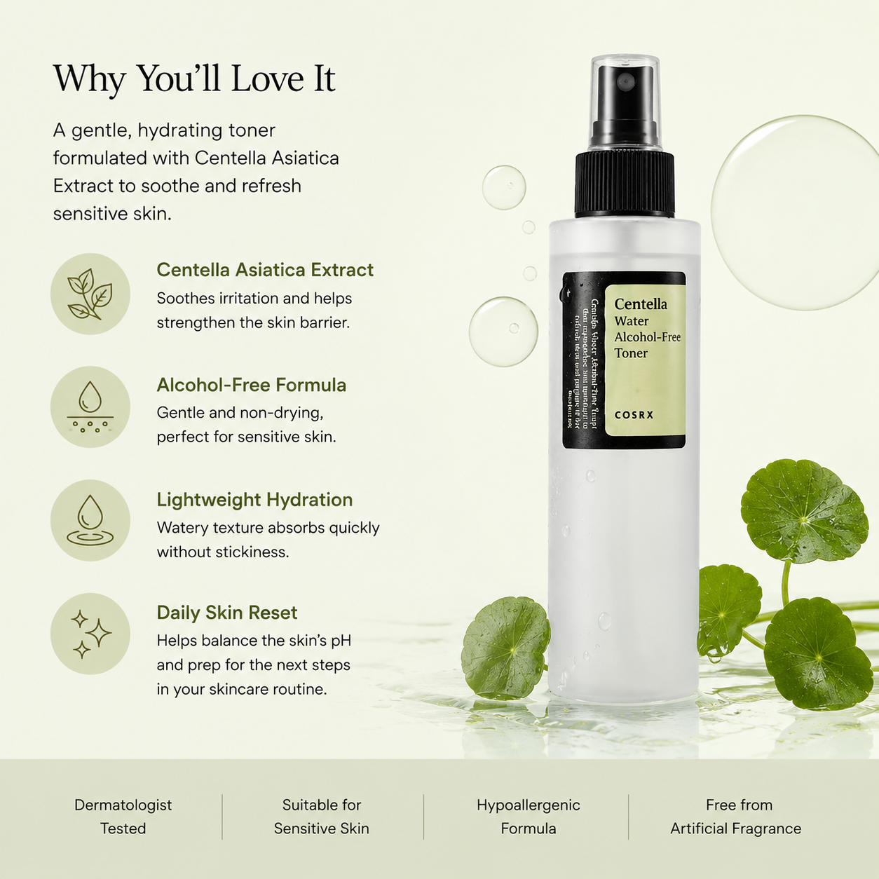 COSRX Centella Water Alcohol-Free Toner 150ml - Image 2