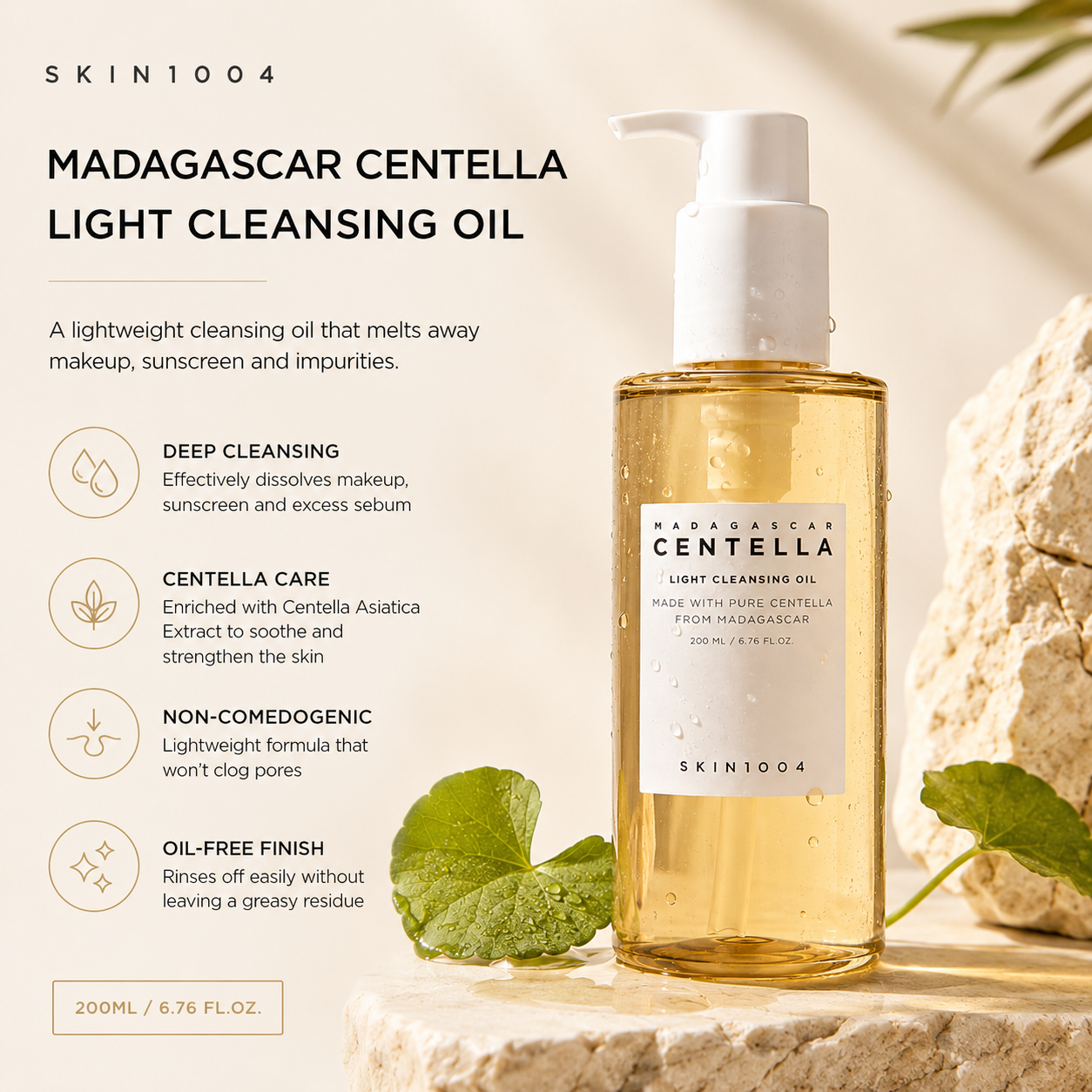 SKIN1004 Madagascar Centella Light Cleansing Oil, 200ml - Image 3
