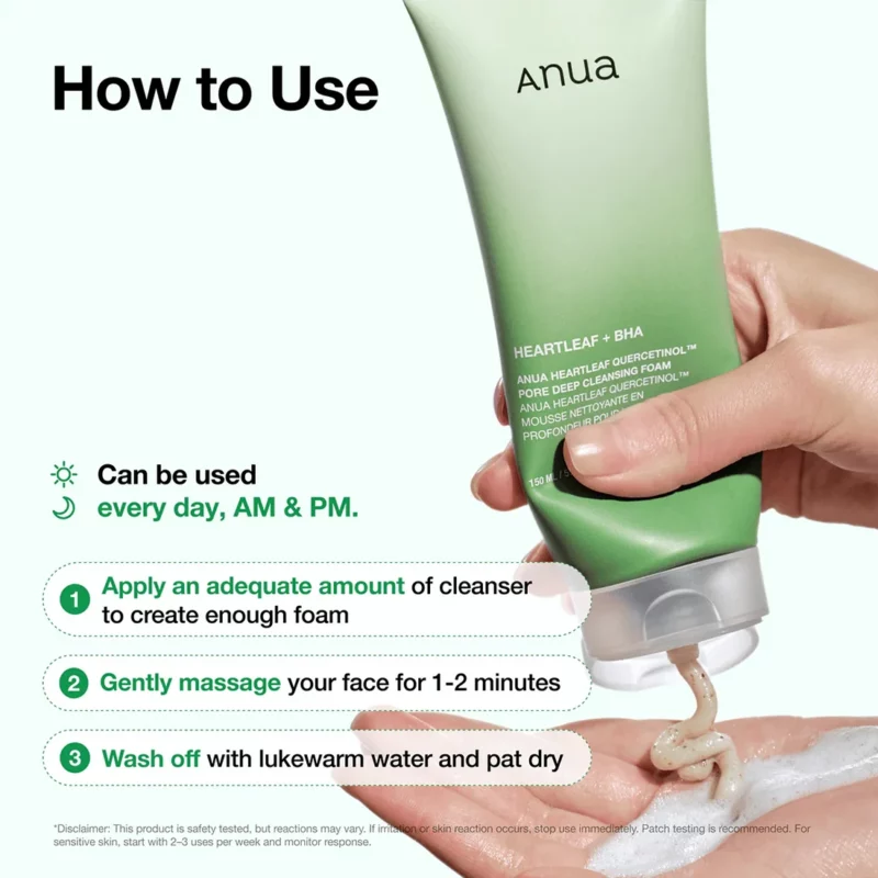 Anua Heartleaf Quercetinol Pore Deep Cleansing Foam 150ml - Image 5